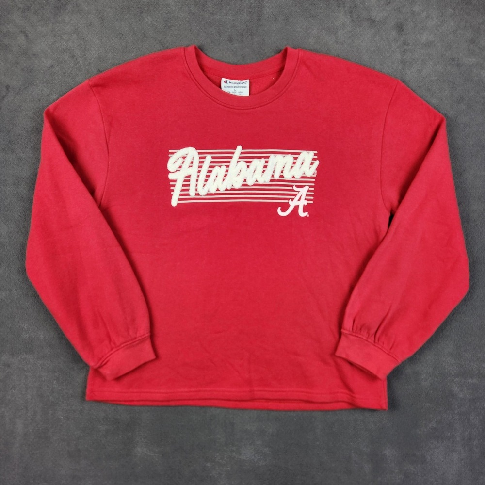 Alabama Crimson Tide Sweatshirt Womens Large Red NCAA Football Champion Pullover